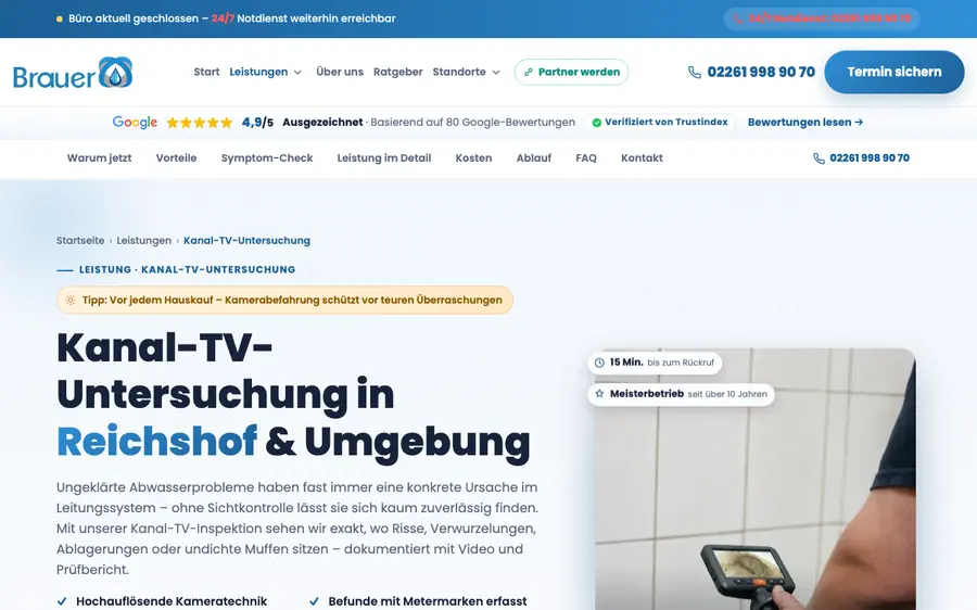 Leistungsseite Kanal-TV