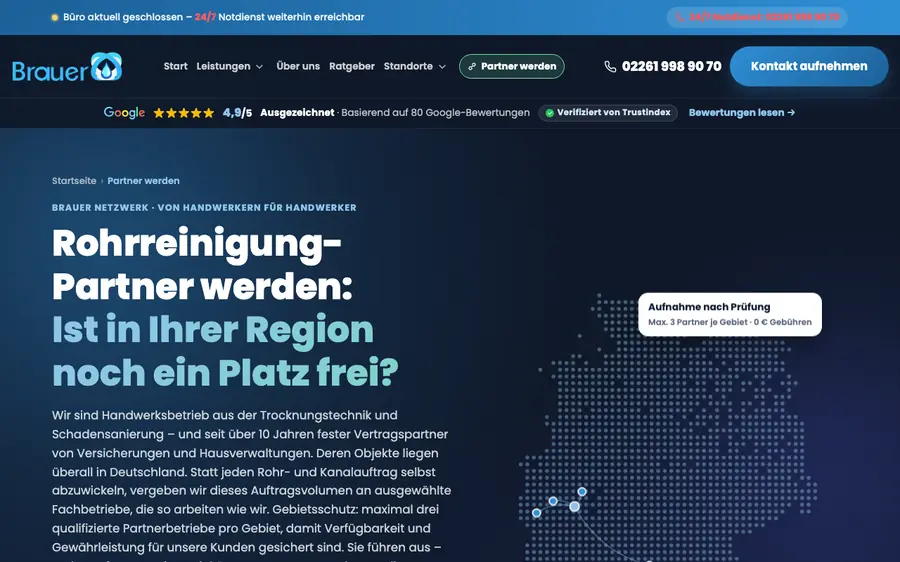 Partnerprogramm mit Gebiets-Check