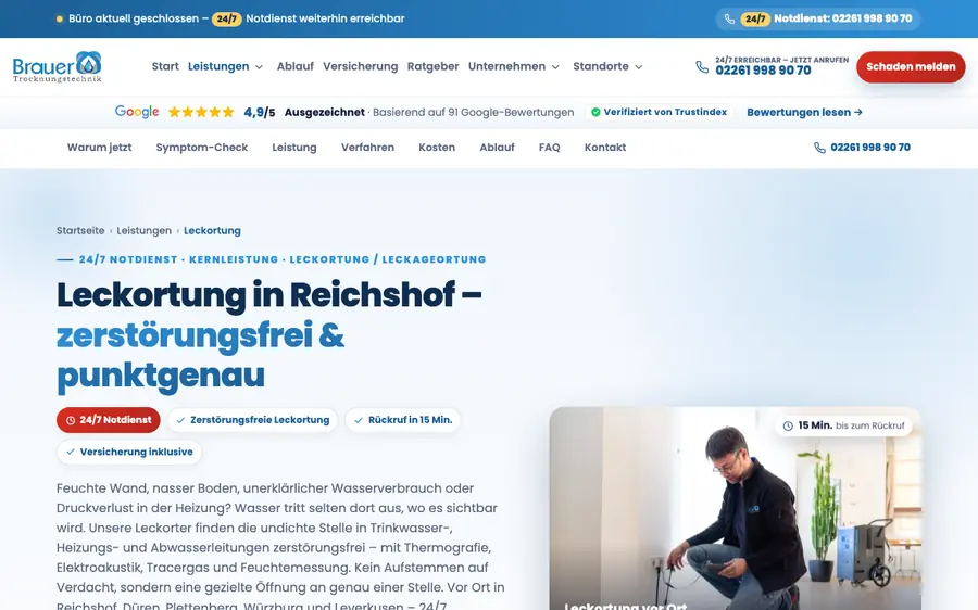 Leistungsseite Leckortung